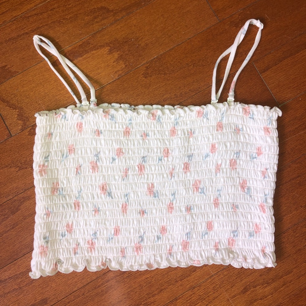 Forever 21 White floral cami crop top